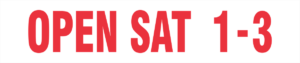 Open Sat 1-3